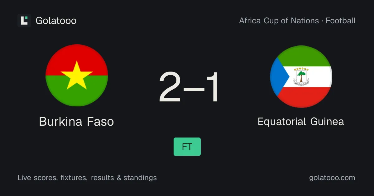 بوركينا فاسو 2-1 غينيا الاستوائية: تقرير المباراة والأهداف والإحصائيات