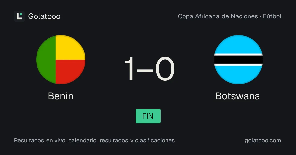 Benín 1-0 Botsuana: crónica del partido, goles y estadísticas