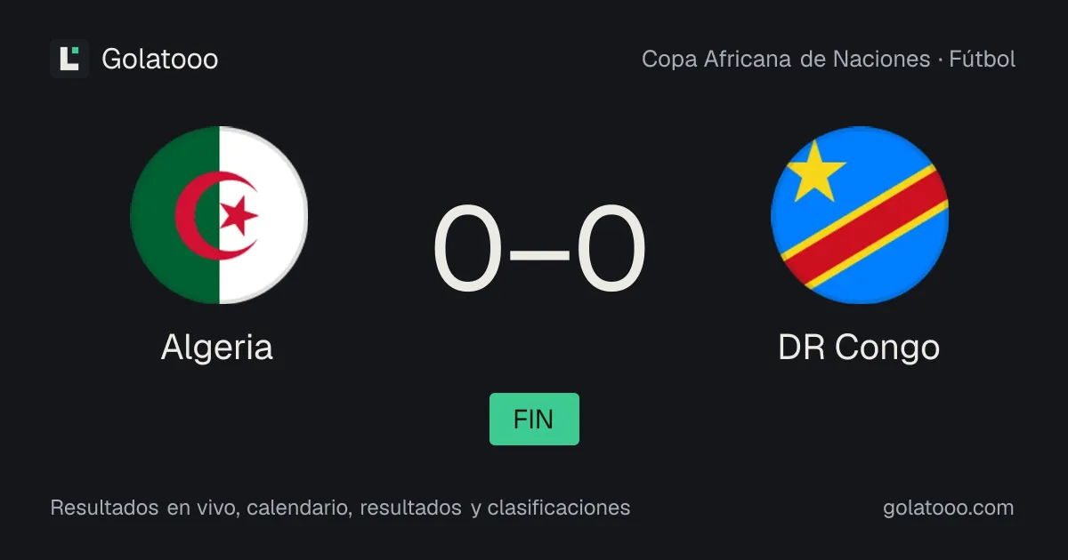 Argelia 0-0 República Democrática del Congo: crónica del partido, goles y estadísticas