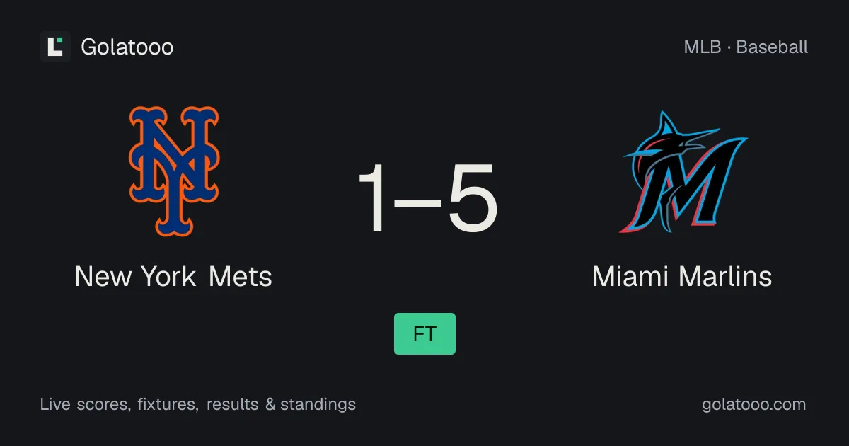 New York Mets 1-5 Miami Marlins: match report and statistics