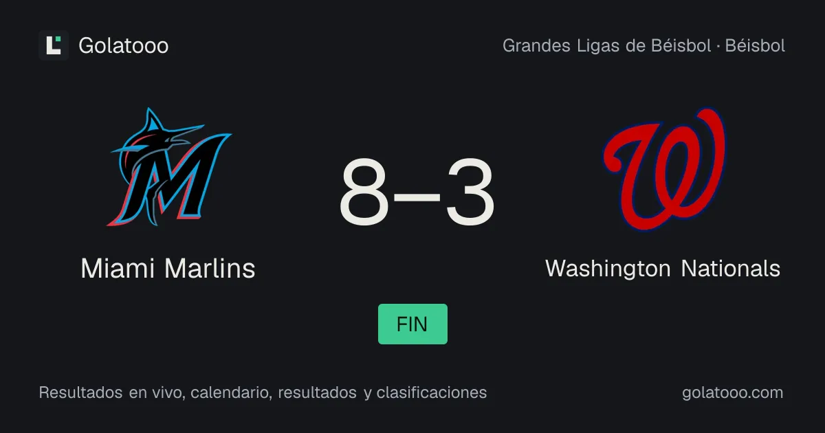 Miami Marlins 8-3 Washington Nationals: crónica del partido y estadísticas