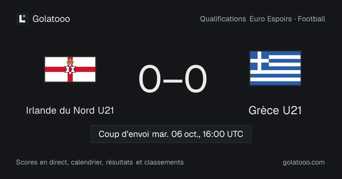 Irlande du Nord U21 - Grèce U21 : avant-match, forme, historique et où regarder la rencontre
