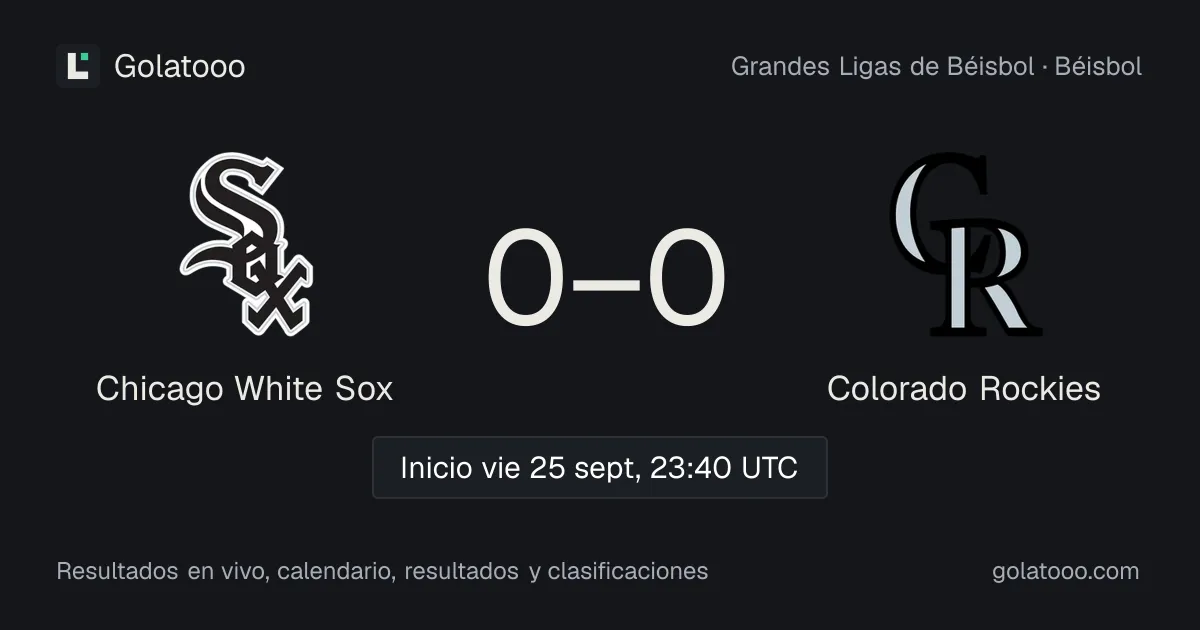 Chicago White Sox y Colorado Rockies se enfrentan en Rate Field