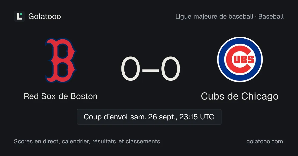 Red Sox de Boston contre Cubs de Chicago : duel serré au Fenway Park