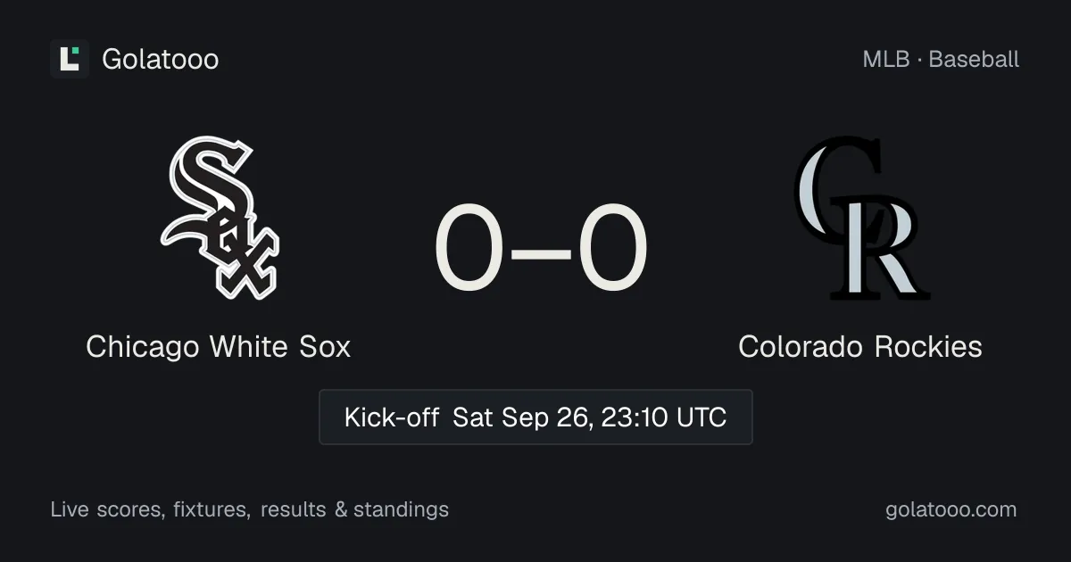 Chicago White Sox host Colorado Rockies in MLB clash at Rate Field