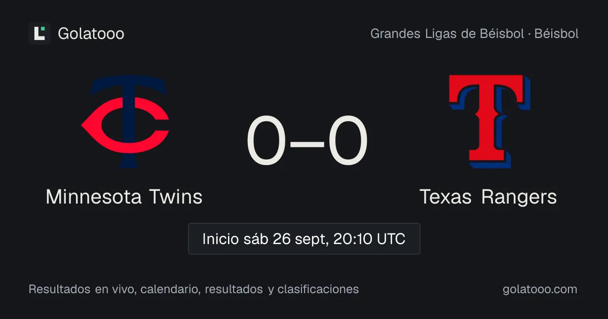 Minnesota Twins vs Texas Rangers (26 sept): previa, forma, historial y dónde ver el partido
