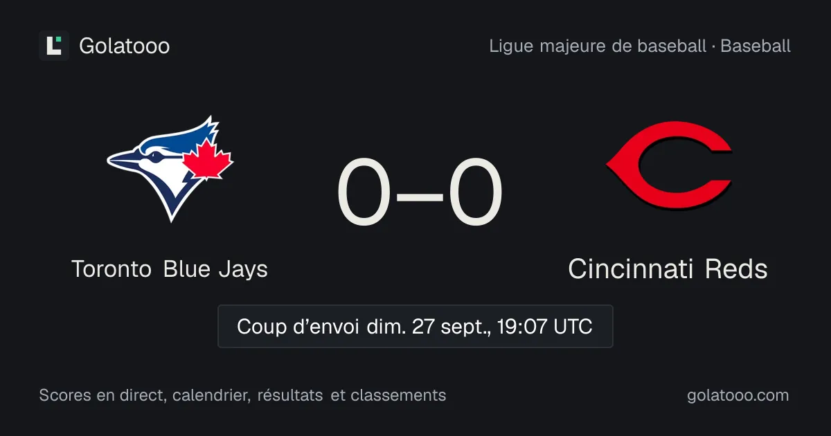 Toronto Blue Jays - Cincinnati Reds : avant-match, forme, historique et où regarder la rencontre