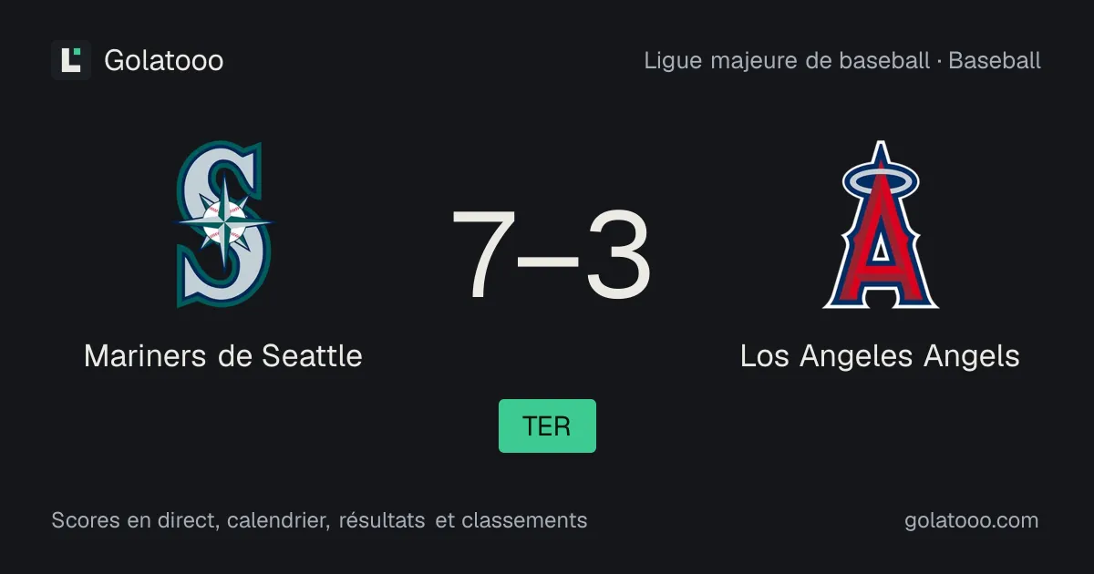 Mariners de Seattle 7-3 Los Angeles Angels : résumé du match et statistiques