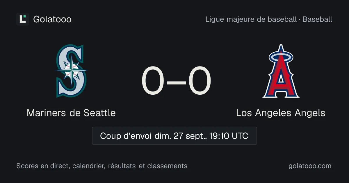 Mariners de Seattle vs Los Angeles Angels : duel à T-Mobile Park pour clore la saison