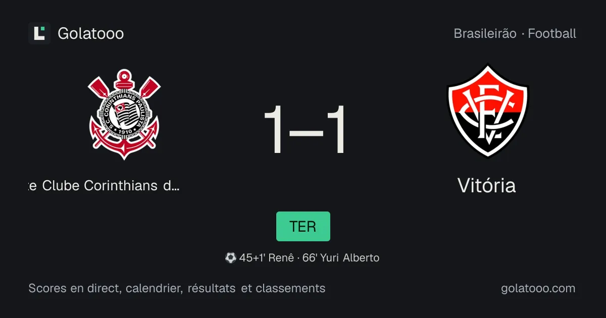Corinthians de Bataguassu et Vitória se quittent sur un nul 1-1 au Brasileirão