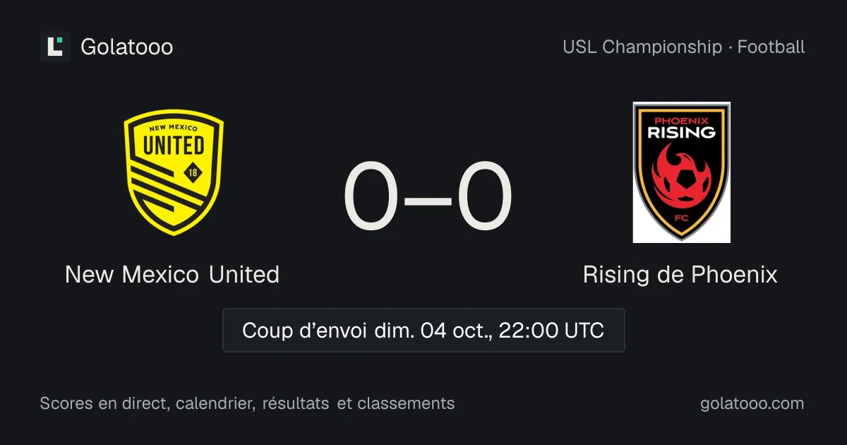 New Mexico United - Rising de Phoenix : avant-match, forme, historique et où regarder la rencontre