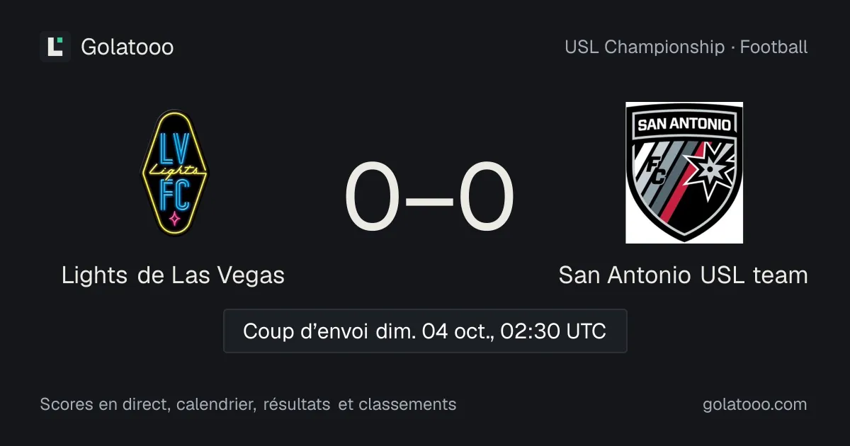 Lights de Las Vegas - San Antonio USL team : avant-match, forme, historique et où regarder la rencontre