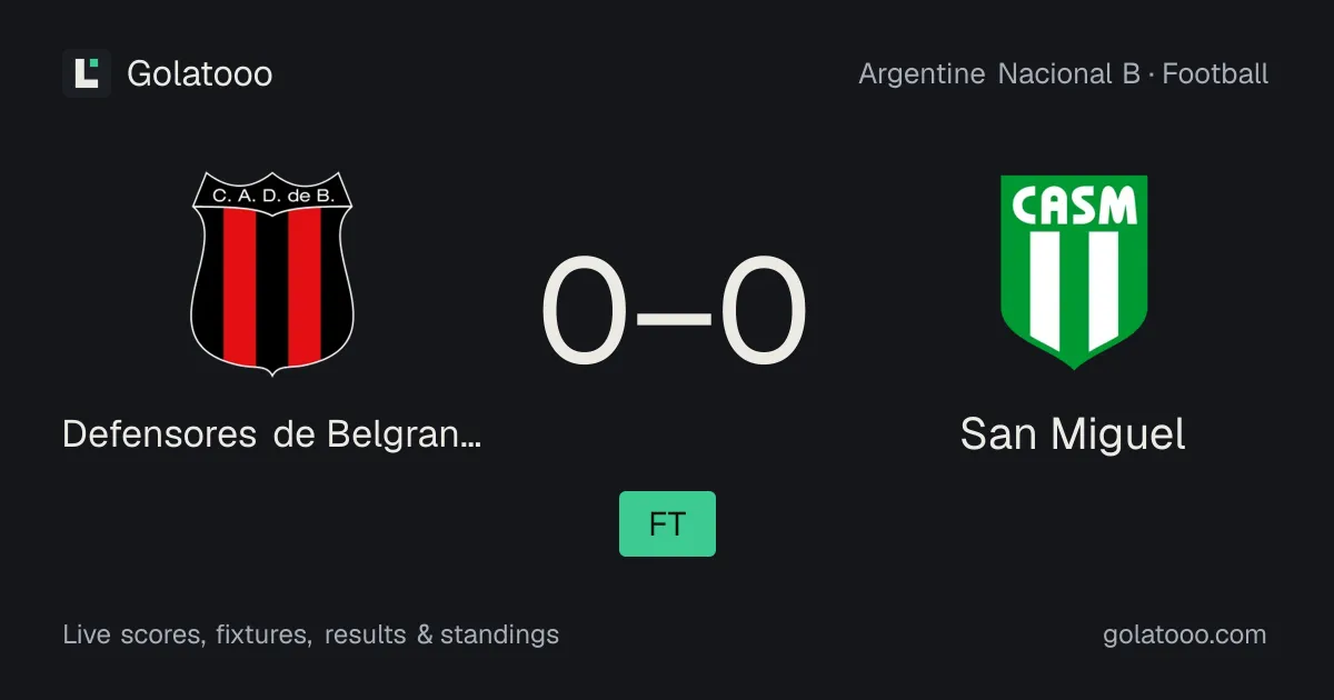 ديفينسوريس دي بيلغرانو 0-0 San Miguel: تقرير المباراة والأهداف والإحصائيات