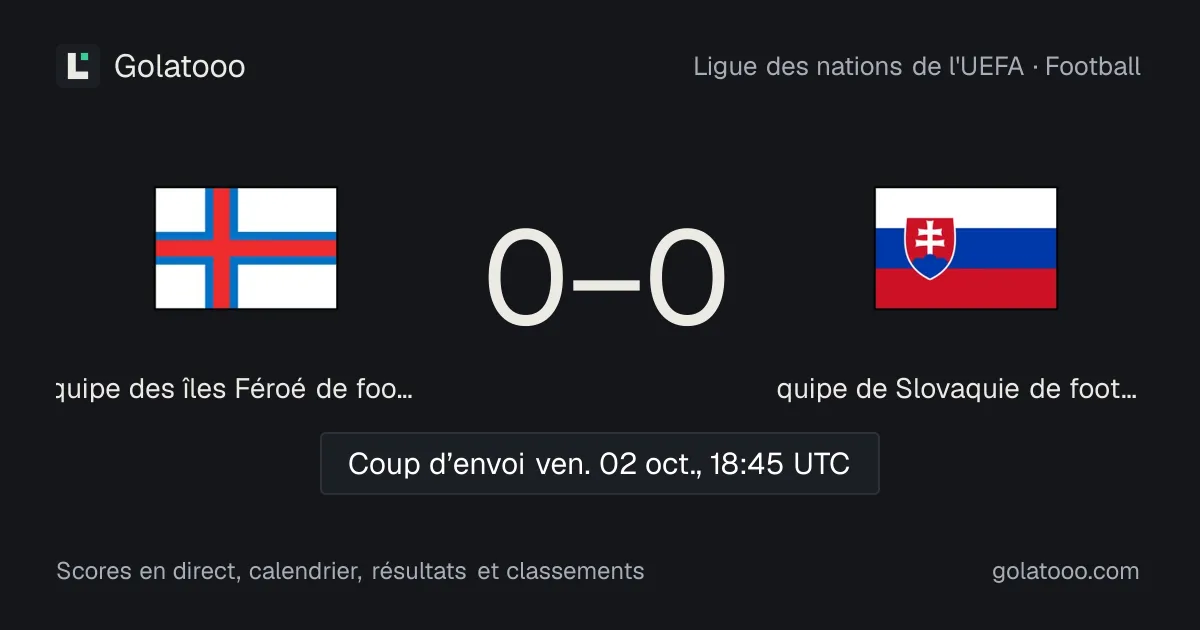 Îles Féroé - Slovaquie : avant-match, forme, historique et où regarder la rencontre