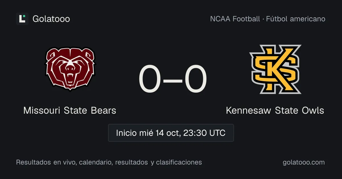 Missouri State Bears vs Kennesaw State Owls: previa, forma, historial y dónde ver el partido