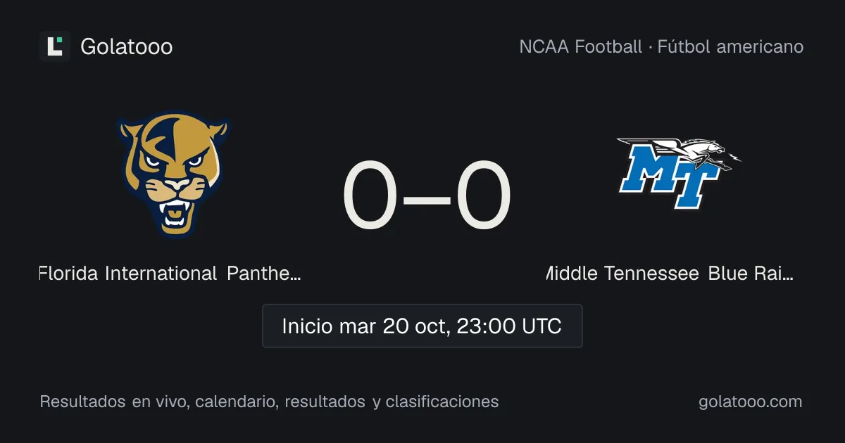 Florida International Panthers vs Middle Tennessee Blue Raiders: previa, forma, historial y dónde ver el partido