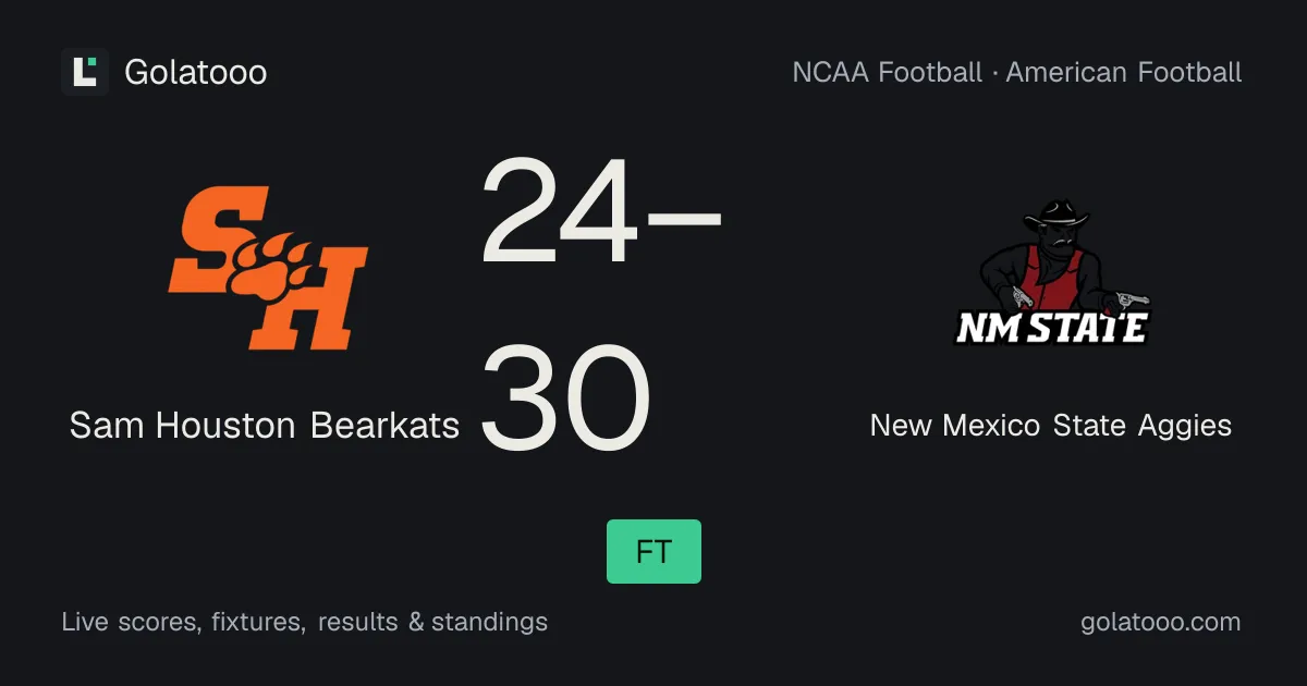 Sam Houston Bearkats 24-30 New Mexico State Aggies: تقرير المباراة والإحصائيات