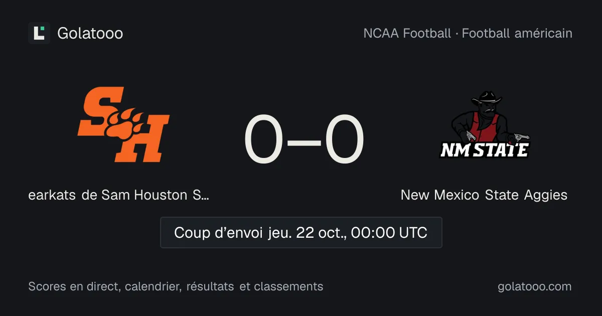Bearkats de Sam Houston State - New Mexico State Aggies : avant-match, forme, historique et où regarder la rencontre