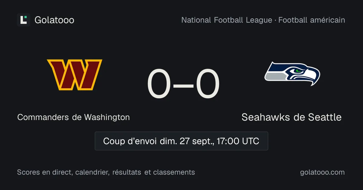 Commanders de Washington - Seahawks de Seattle : avant-match, forme, historique et où regarder la rencontre