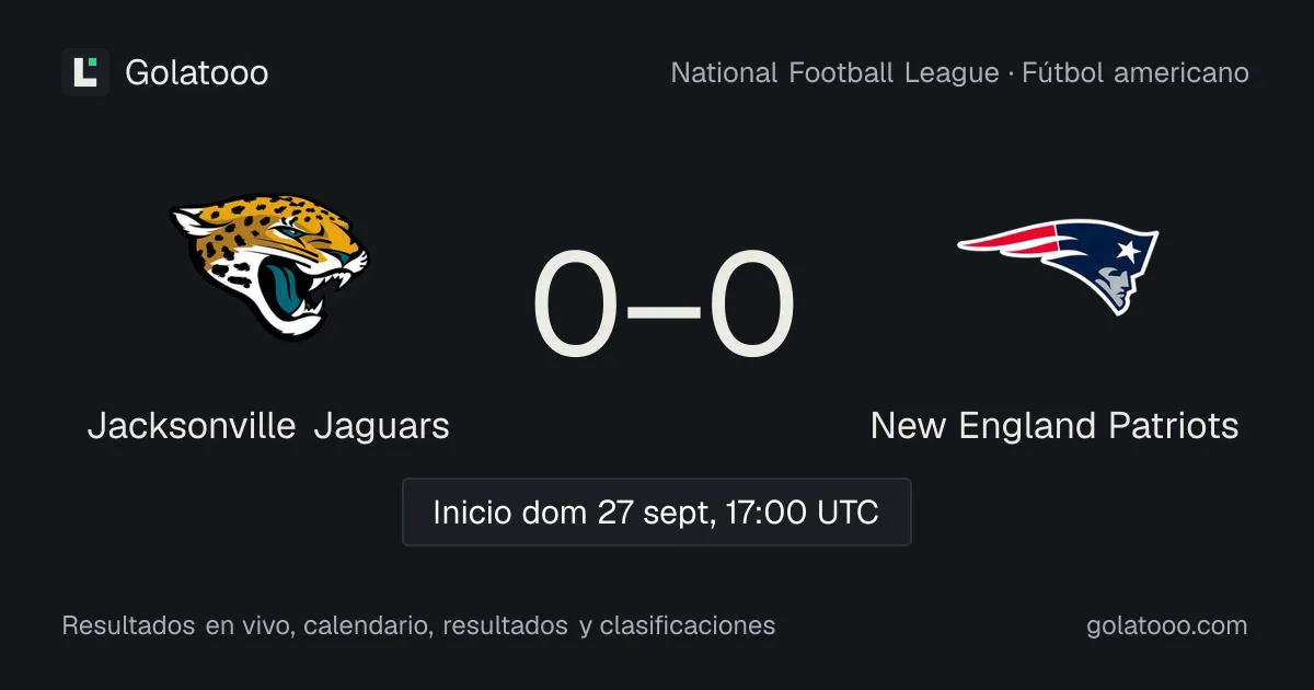 Jacksonville Jaguars y New England Patriots se enfrentan en la semana 3 de la NFL