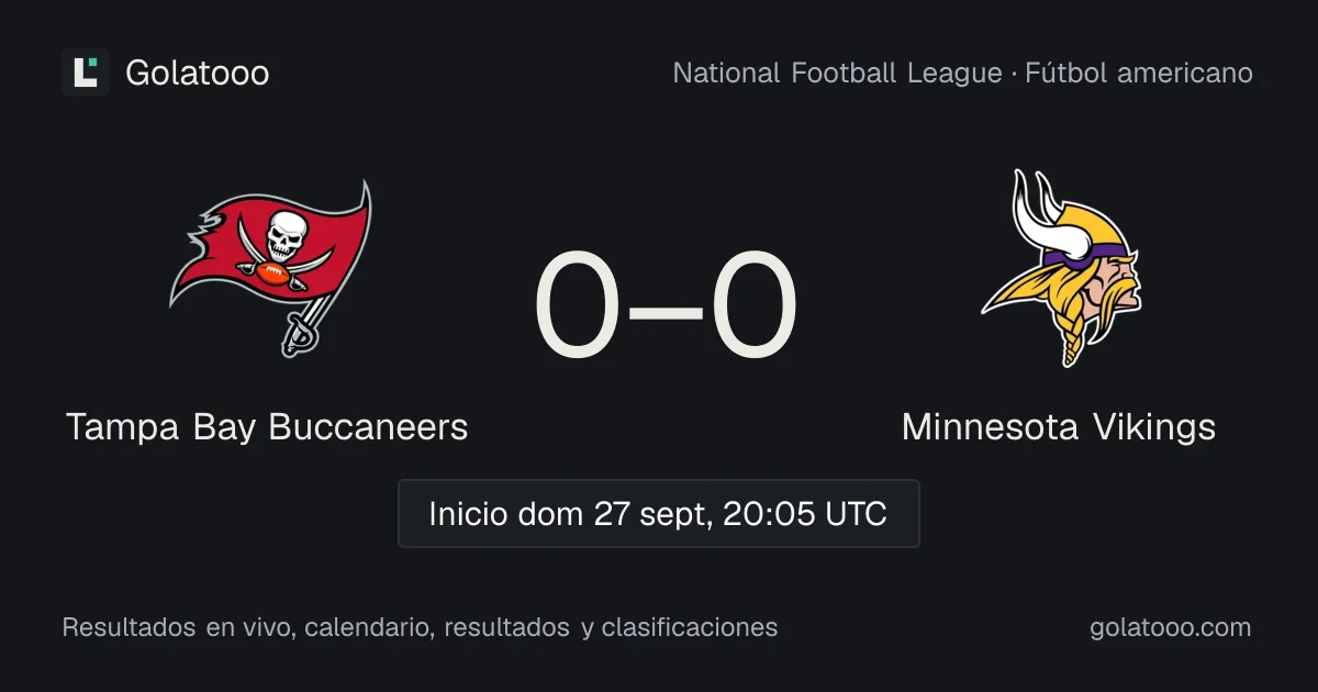 Tampa Bay Buccaneers vs Minnesota Vikings (27 sept): previa, forma, historial y dónde ver el partido