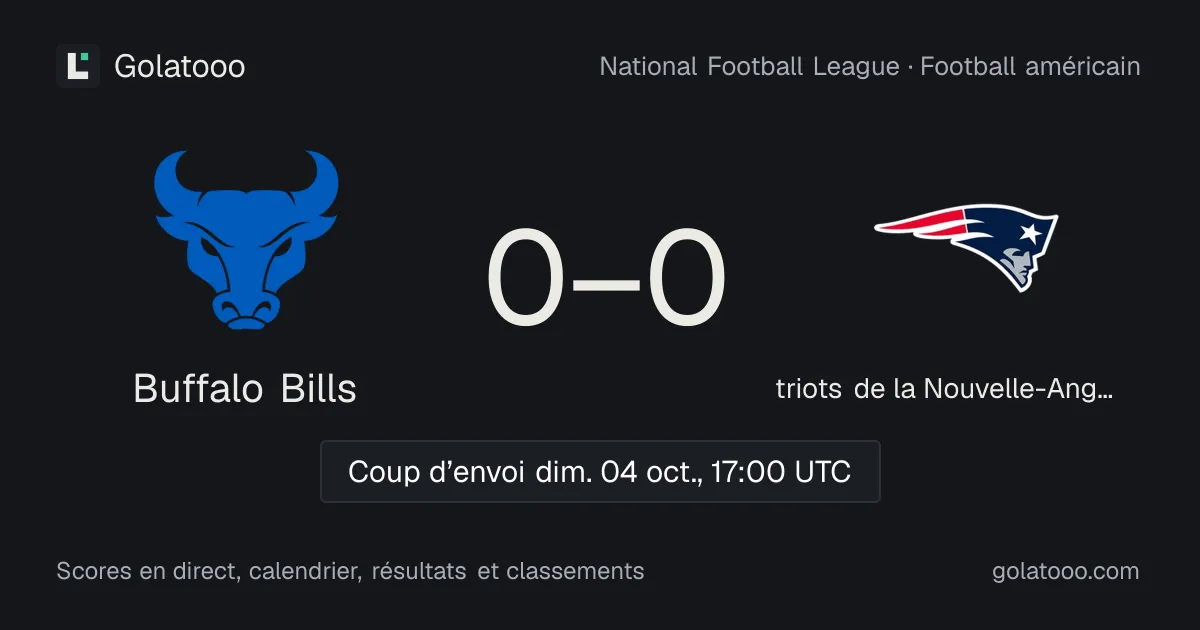 Buffalo Bills - Patriots de la Nouvelle-Angleterre : avant-match, forme, historique et où regarder la rencontre