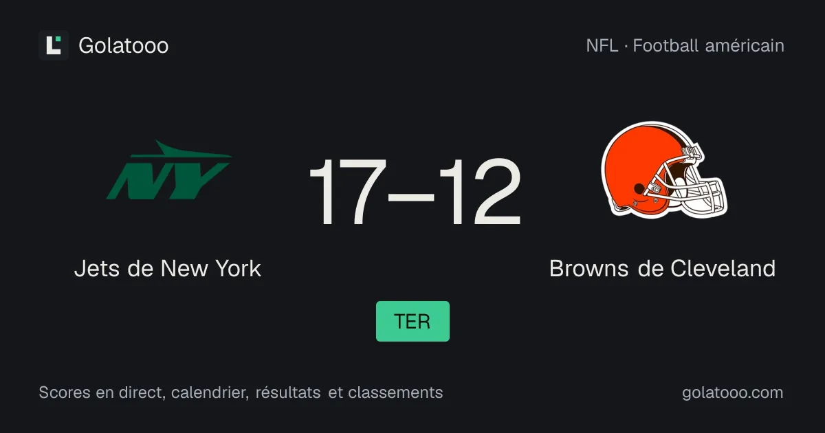 Jets de New York 17-12 Browns de Cleveland : résumé du match et statistiques