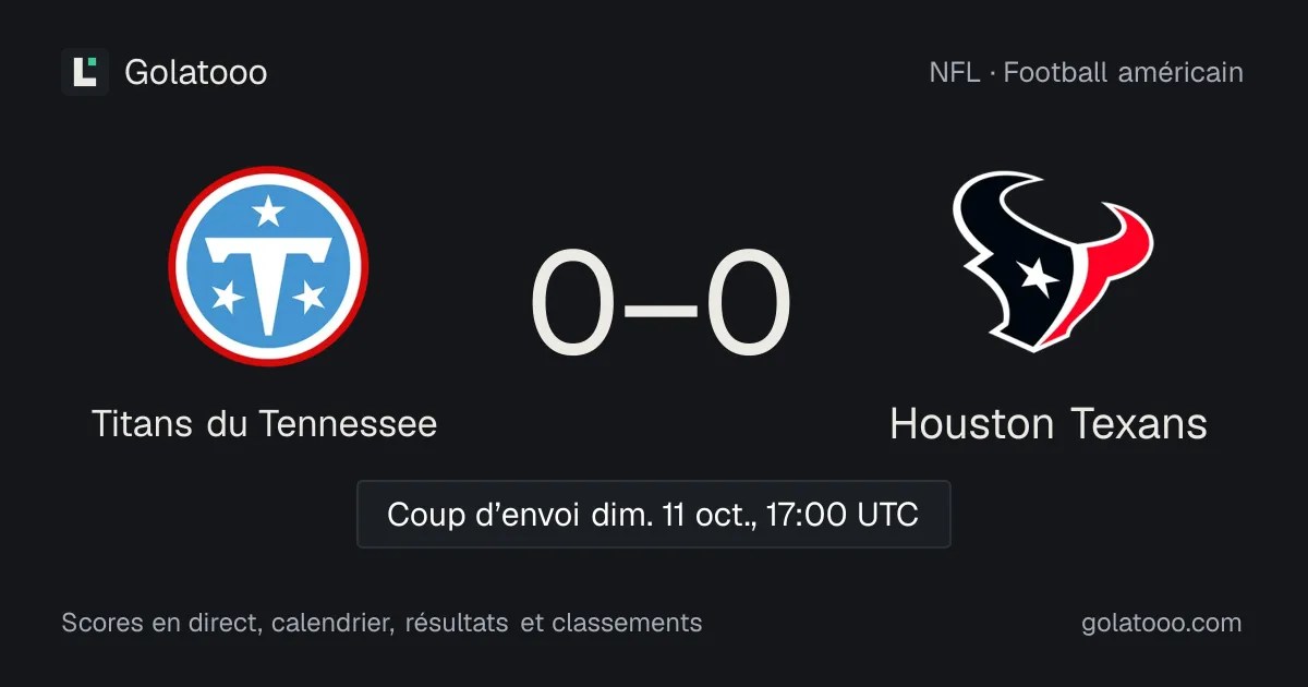 Titans du Tennessee - Houston Texans : avant-match, forme, historique et où regarder la rencontre