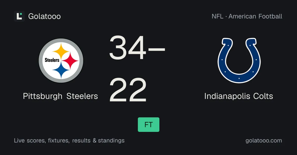 Pittsburgh Steelers 34-22 Indianapolis Colts: match report and statistics