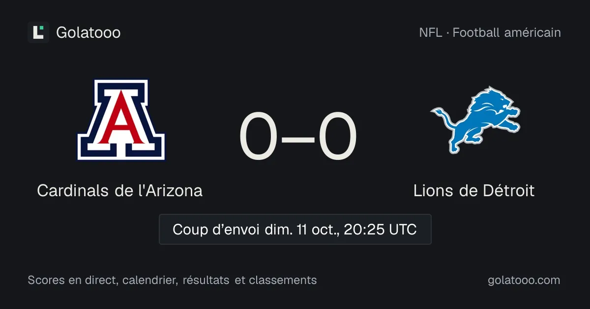 Cardinals de l'Arizona - Lions de Détroit : avant-match, forme, historique et où regarder la rencontre