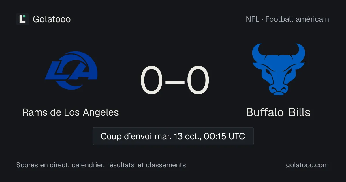 Rams de Los Angeles - Buffalo Bills : avant-match, forme, historique et où regarder la rencontre