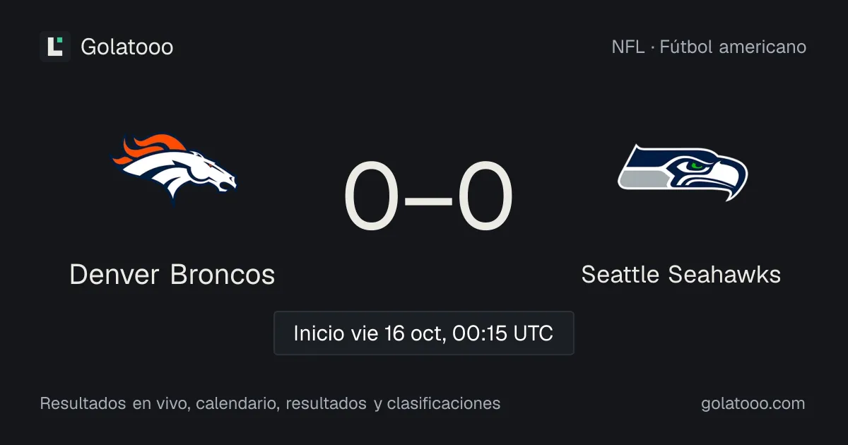 Denver Broncos y Seattle Seahawks se enfrentan en la sexta semana de la NFL