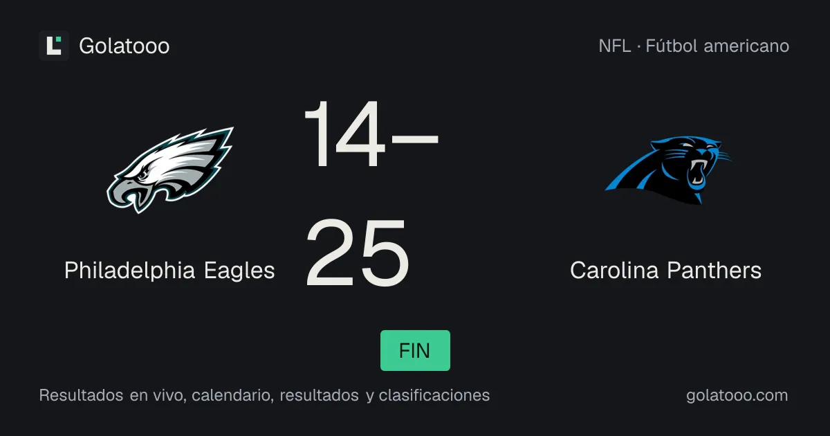 Philadelphia Eagles 14-25 Carolina Panthers: crónica del partido y estadísticas