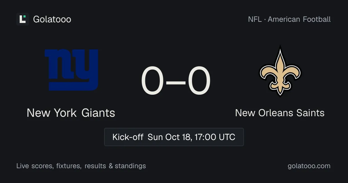 New York Giants vs New Orleans Saints: preview, form, head-to-head and how to watch