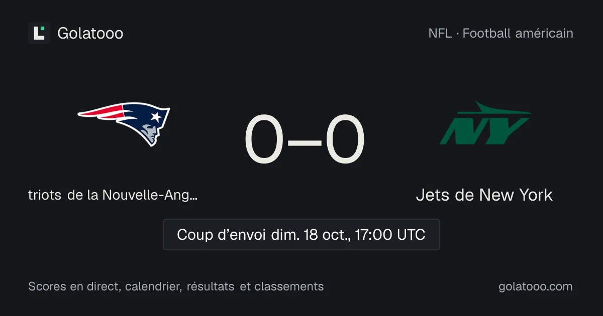 Patriots de la Nouvelle-Angleterre - Jets de New York : avant-match, forme, historique et où regarder la rencontre