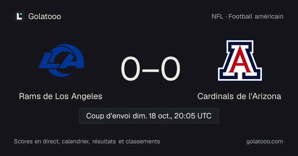 Rams de Los Angeles - Cardinals de l'Arizona : avant-match, forme, historique et où regarder la rencontre