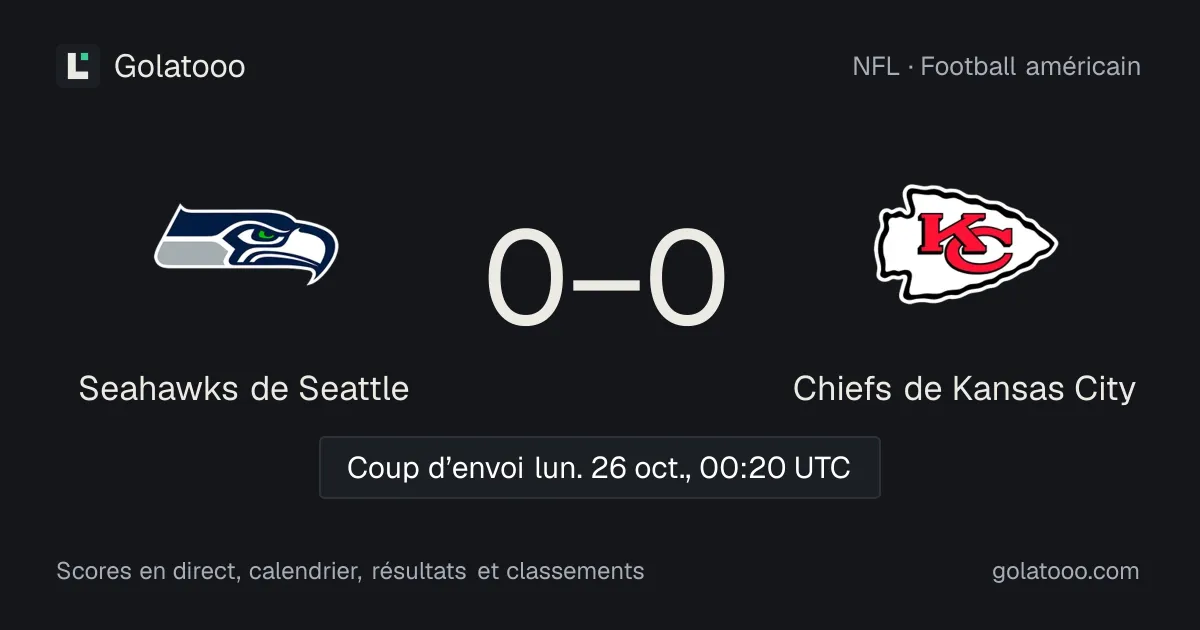 Seahawks de Seattle - Chiefs de Kansas City : avant-match, forme, historique et où regarder la rencontre