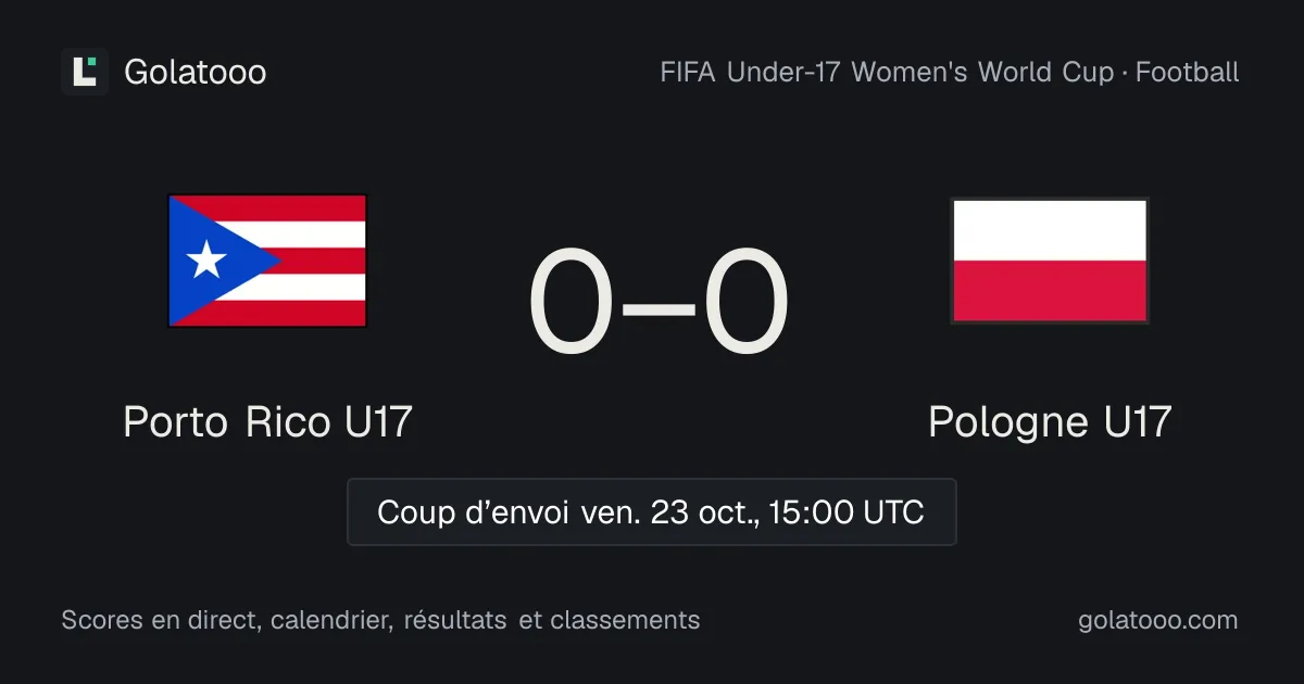 Porto Rico U17 - Pologne U17 : avant-match, forme, historique et où regarder la rencontre
