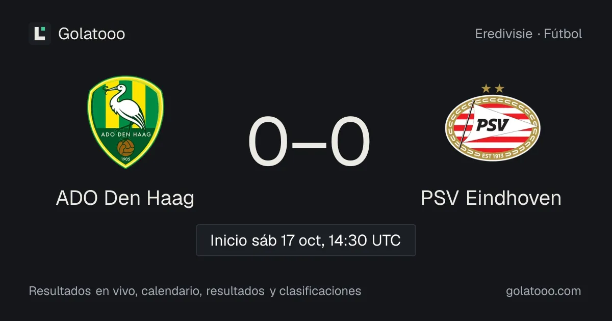 ADO Den Haag vs PSV Eindhoven (17 oct): previa, forma, historial y dónde ver el partido