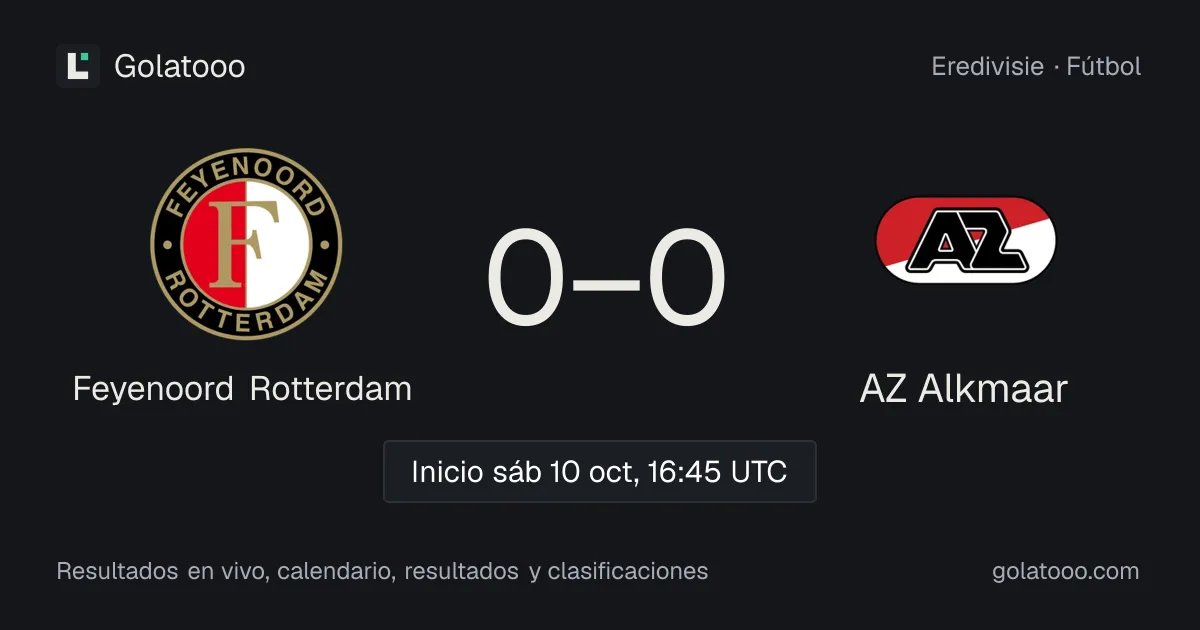 Feyenoord Rotterdam vs AZ Alkmaar: previa, forma, historial y dónde ver el partido