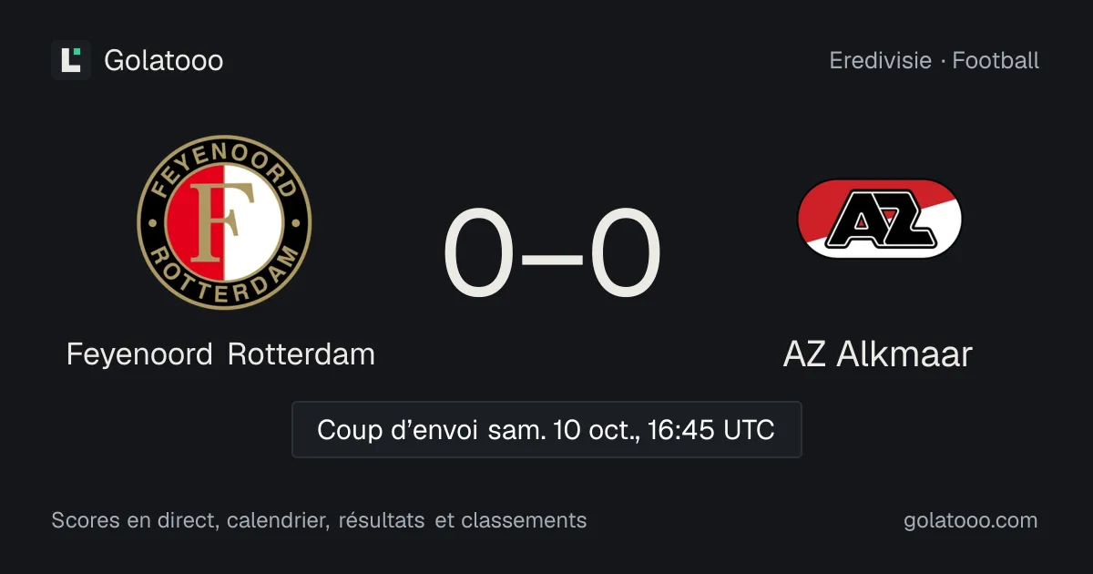 Feyenoord Rotterdam - AZ Alkmaar : avant-match, forme, historique et où regarder la rencontre