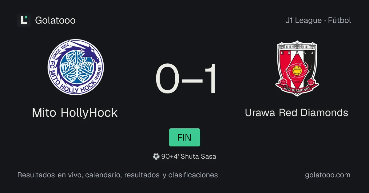 Mito HollyHock 0-1 Urawa Red Diamonds: crónica del partido, goles y estadísticas
