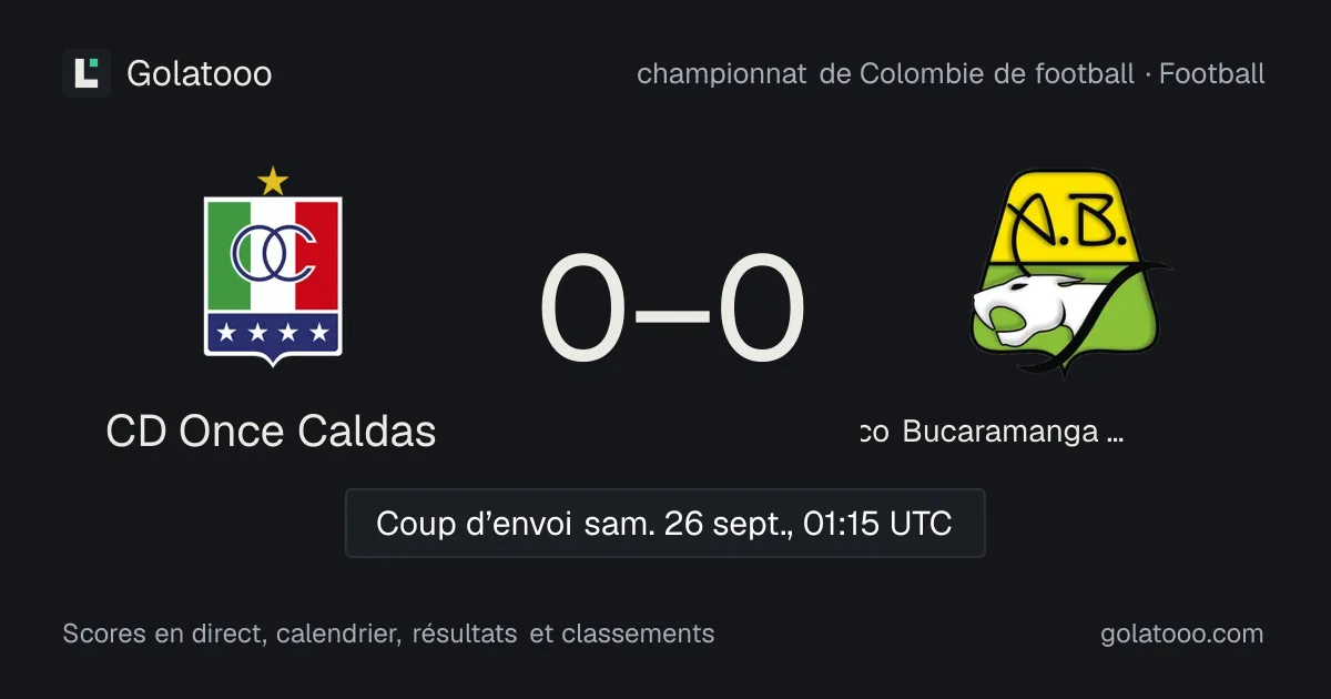 CD Once Caldas - Club Atlético Bucaramanga Corporación Deportiva : avant-match, forme, historique et où regarder la rencontre