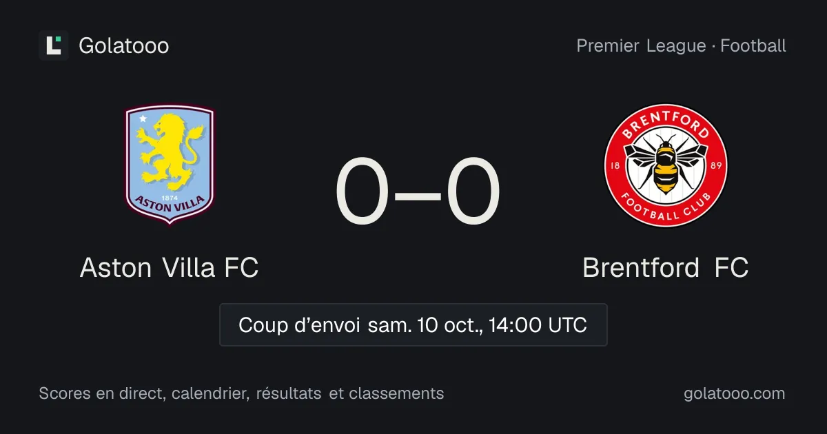 Aston Villa FC - Brentford FC : avant-match, forme, historique et où regarder la rencontre