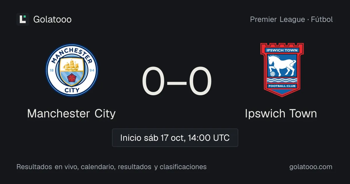 Manchester City busca mantener el liderato ante Ipswich Town en la Premier League