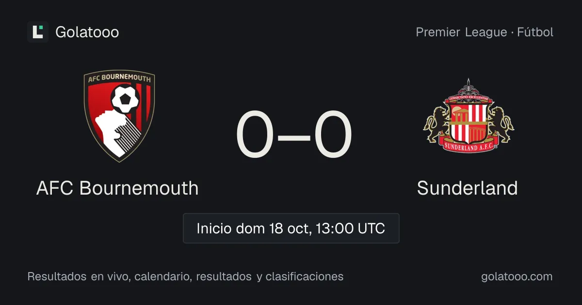 AFC Bournemouth vs Sunderland: previa, forma, historial y dónde ver el partido