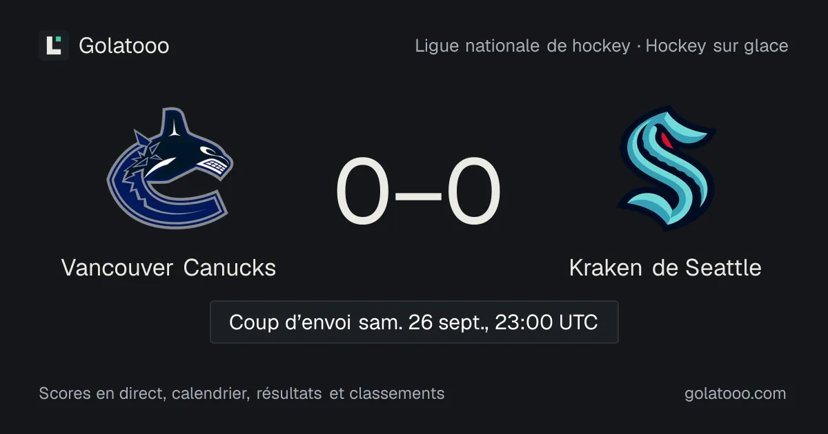 LNH : Vancouver Canucks défient le Kraken de Seattle à la Rogers Arena