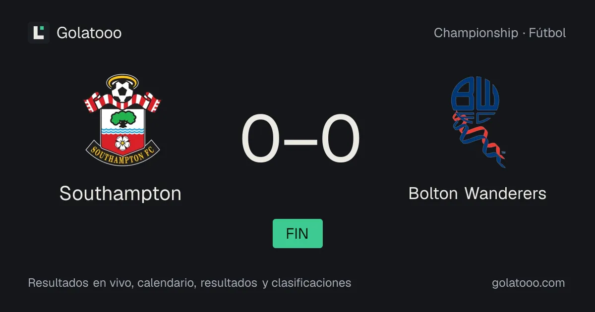 Southampton 0-0 Bolton Wanderers: crónica del partido, goles y estadísticas