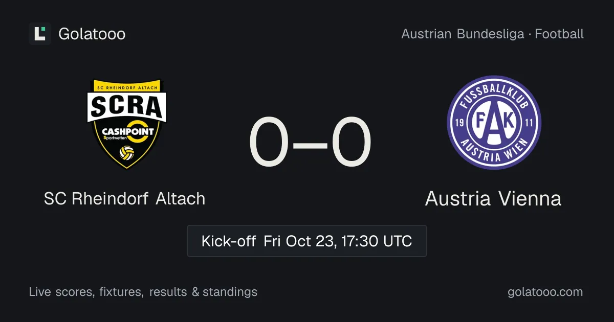 SC Rheindorf Altach vs Austria Vienna: preview, form, head-to-head and how to watch