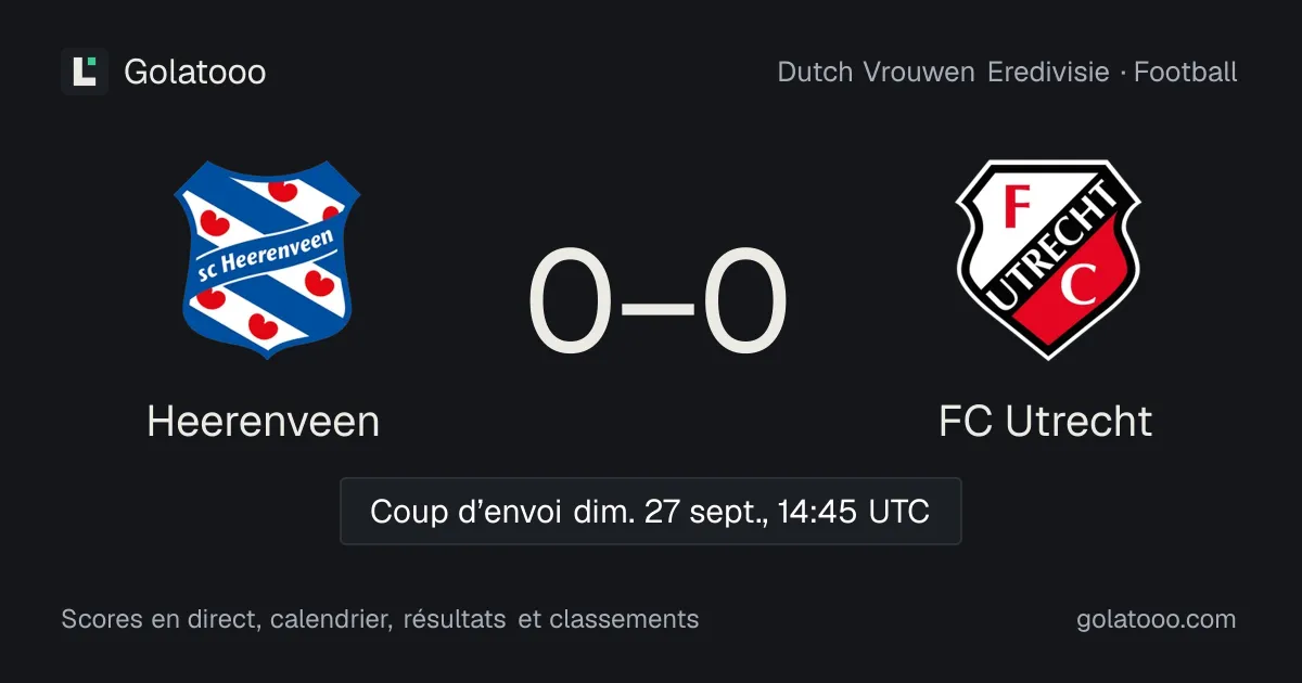 Heerenveen - FC Utrecht : avant-match, forme, historique et où regarder la rencontre